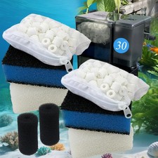 2 Sets of Upgraded Three-Stage Filtration Fish Tank Filter for AquaClear 30 P...