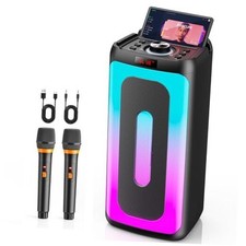 Karaoke Machine, Portable Bluetooth 5.3 Karaoke Speaker 2 Wireless microphones