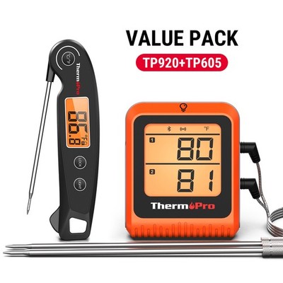 TempPro 650ft Wireless Meat Thermometer Bluetooth+Instant Read Thermometer BBQ
