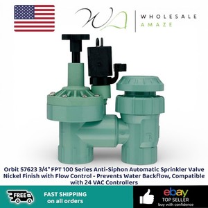 Orbit 57623 3/4" FPT 100 Series Anti-Siphon Automatic Sprinkler Valve Nickel