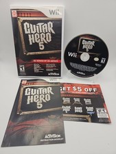 Guitar Hero 5 Nintendo Wii Game Complete CIB w/ Insert - Tested & Works