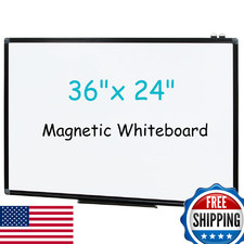 XIWODE 24x36 Inch Magnetic Dry Erase Whiteboard Black Aluminum Frame Wall-Mounte