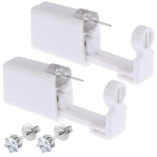 Ear Piercing Gun - Prgislew 2 Pack Kit Disposable Silver White1