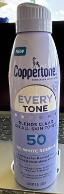 Coppertone Every Tone Sunscreen Lotion Spray No White Residue SPF 50 - 5 oz r