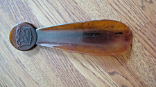 Vintage The Florsheim Shoe Brown Plastic Shoehorn 5.5  L