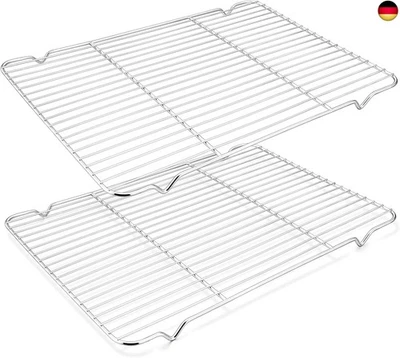 HaWare Abkühlgitter, Edelstahl Groß Kuchengitter Backgitter 2er Set, 42 x 29,2 x