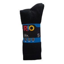 Rio Sports Crew 5-Pack Sock S7266W Black