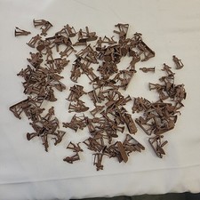 Vintage Plastic Toy Army Men Lot Military Men Soldiers Small HO Gauge Brown