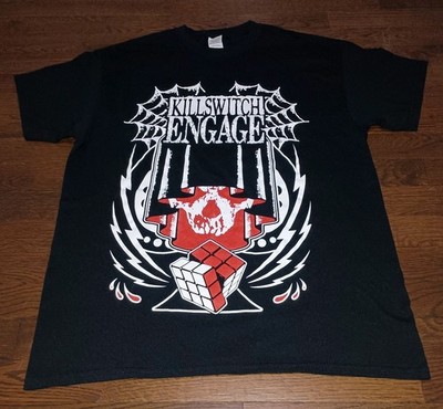 Killswitch Engage Shirt Mens Large Skull Toy Cube Spider Web Music Metal Band