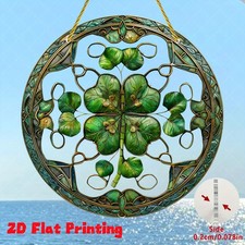 St. Patrick's Day Ornate Four-Leaf Clover Acrylic Window Hanging Home Decor