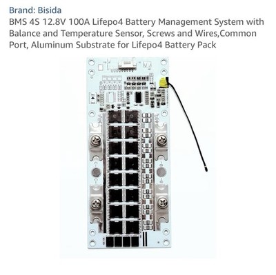 Bisida 4S 12.8V 100A LiFePO4 BMS Balance Temp Sensor Protections
