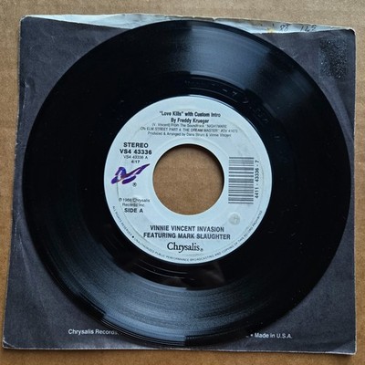 VINNIE VINCENT INVASION Love Kills FREDDY KRUEGER 45 7'' Record Vinyl Records