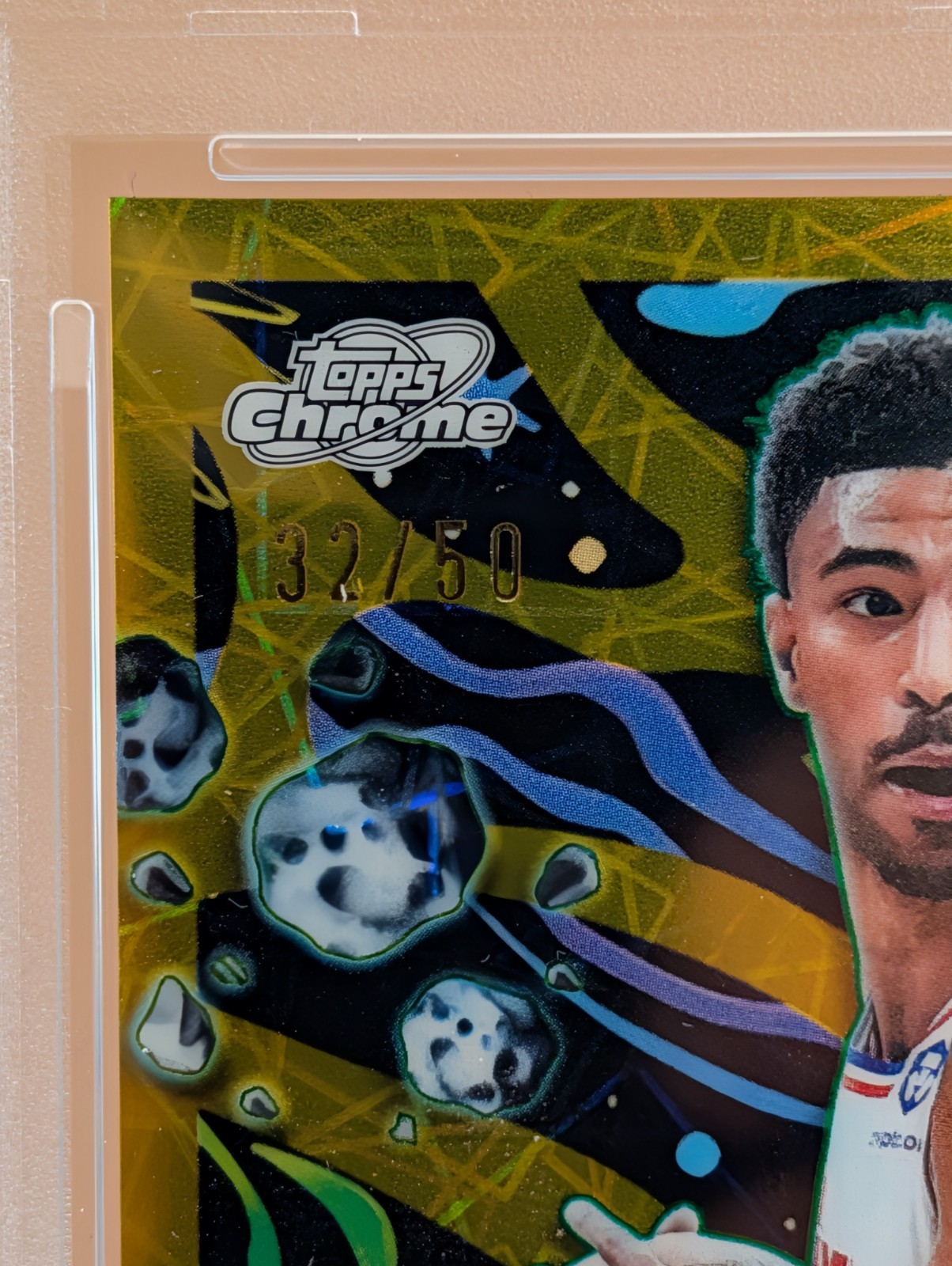 2025 Topps Cosmic Chrome Quentin Grimes Gold Interstellar /50 PSA10 POP 1 Lakers view 2