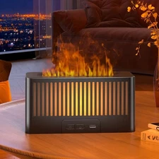 7-Color Flame Humidifier USB Aroma Diffuser Essential Oil Cold Mist Decor Gift"