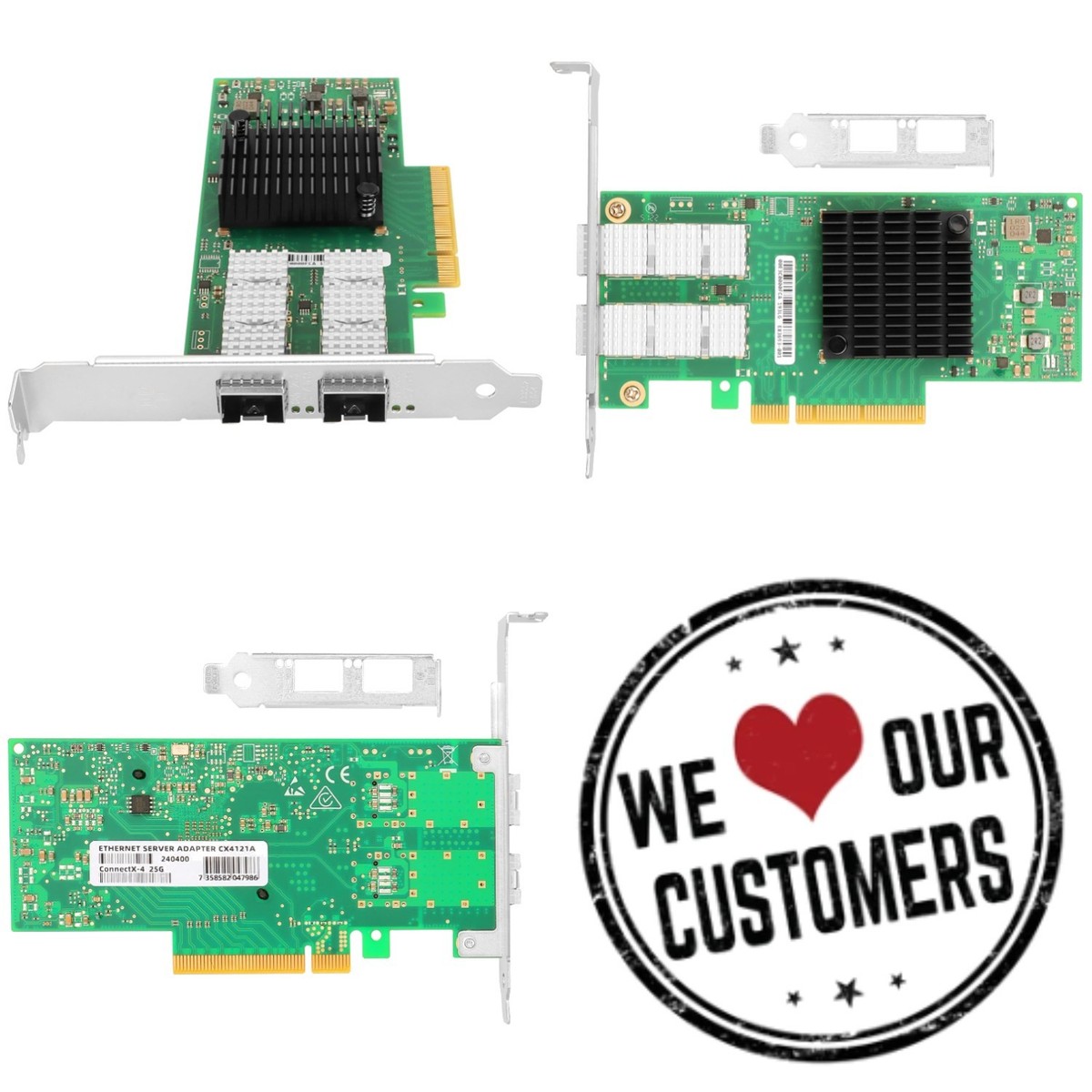 2枚セット】Mellanox ConnectX-4 Lx EN 10GbE/25GbE SFP+/SFP28 Dual