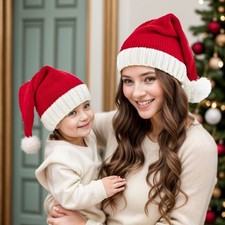 Christmas Knitted Santa Hats Elf Hat Crochet Christmas Adults Beanie Cap Party
