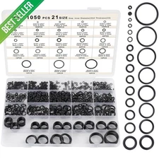 1050PCS O-Ring Assortment Kit | 21 Metric Sizes for Car Repair, Faucet, Air, Gas