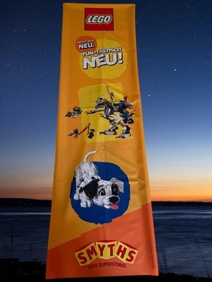 LEGO STORE DISPLAY BANNER - NINJAGO - STOFF - BEIDSEITIG BEDRUCKT UND VERNÄHT!!!