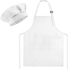 Kids Apron and Chef Hat Set Polyester Adjustable 23.5x18.3 Inches Kids Cooking