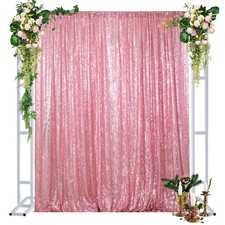 4x7ft Pink Sequin Backdrop Curtain Shiny Backdrop for Party Wedding Shower