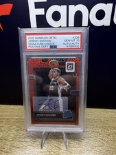 2022-23 Donruss Optic Jeremy Sochan Red Choice Auto PSA 10