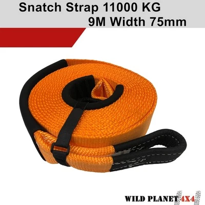 Snatch Strap Recovery Strap & Protectors 11000kg Orange Snatch Strap Tow SWL 5To - Image 1 of 4
