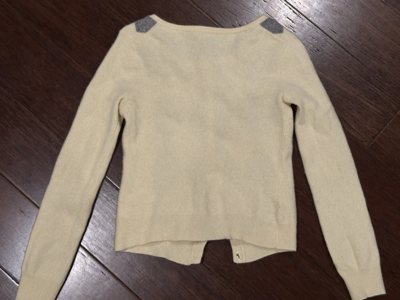 Talbots XS Lambswool Angora Cardigan Argyle Soft Yellow Preppy Button Front