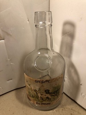 Old Setter Rye Whiskey bottle Vintage Paper label New York, Great Graphics