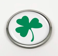 BestLicensePlateFrames Shamrock | 3D Domed CAR Emblem Badge Sticker Round
