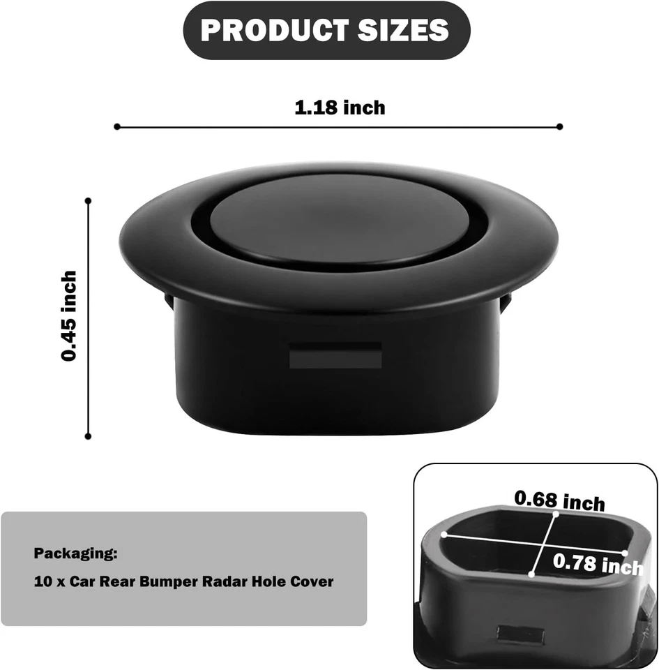 10 PIEZAS Tapones de parachoques trasero de automóvil para orificio de radar, cubierta de tapones de orificio de parachoques duradero para Foto 2 de 4