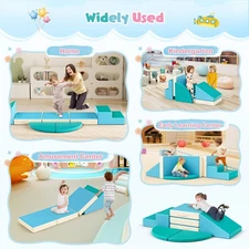 5pc Toddler Foam Play Set Soft Climbing Blocks Mat Active Kids Crawl Exploration