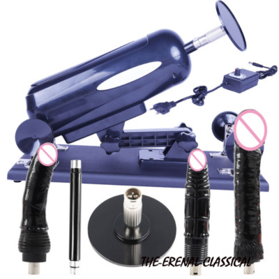 Sex Machine Automatic Vibrator With 3XLR Suction Cup Pumping Gun Love Machines