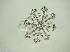 Snowflake Star Crystal Diamond Jewelry Cake Topper Napkin Holder Wedding Decor
