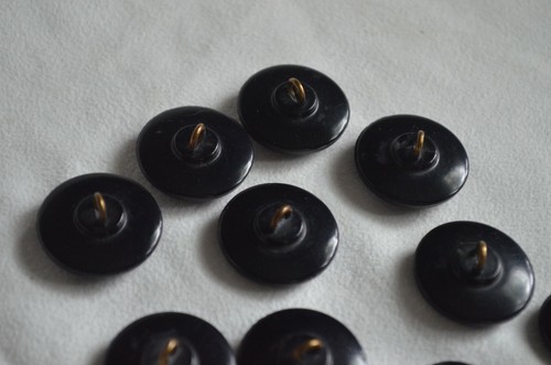 Buttons Black Leather style Outerwear, Coat or Suit Lot of 11 Vintage - Picture 6 of 9