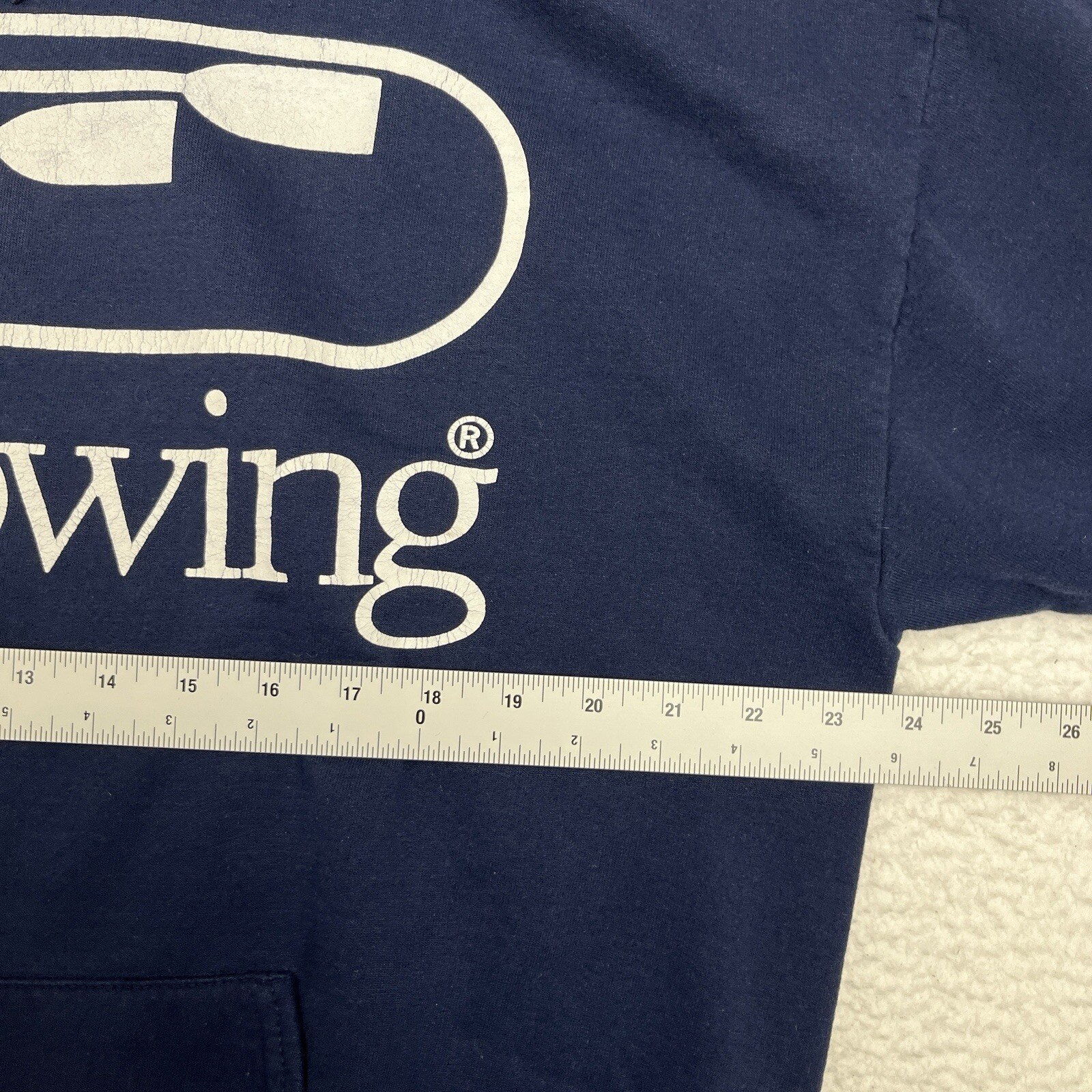FILA Felpa con cappuccio vintage Jerzees US Rowing blu navy