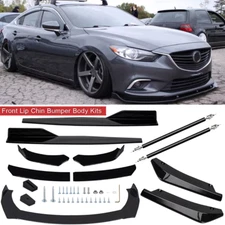 For Mazda6 2014-2018 Black Front Bumper Lip Spoiler Splitter+Side Skirts
