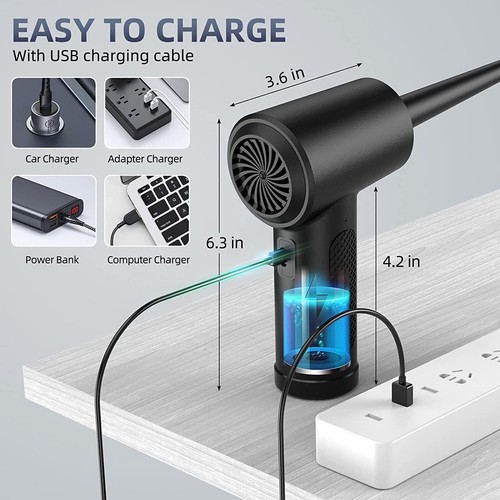 New 55000RPM Electric Cordless Mini Air Duster Blower for Computer Car Cleaning - Afbeelding 7 van 18