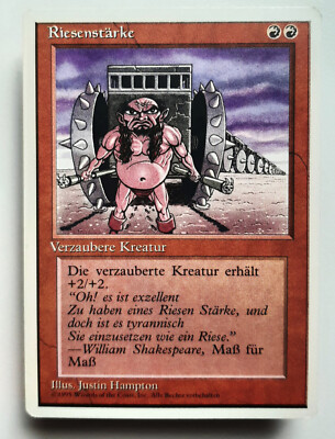  RIESENSTÄRKE  UNLIMITIERT 1995 4.ED DEUTSCH  NM  ROT  MAGIC MTG  Giant Strength