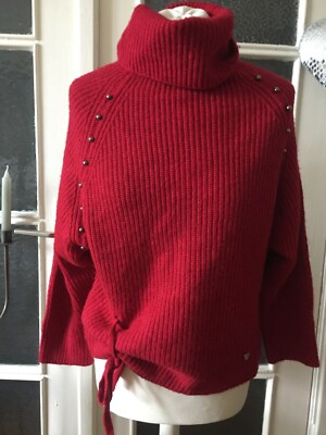 Lolita Pullover rot Winter Perlen Rollkragen neu Gr. S TOP 