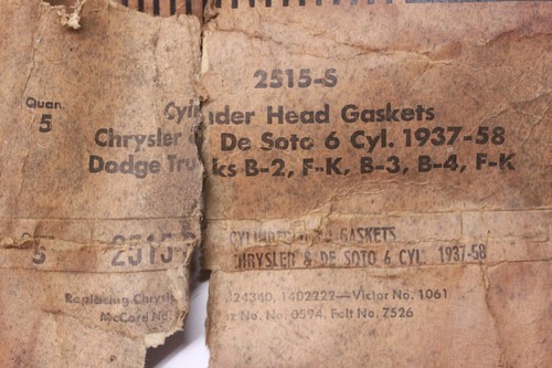 NOS 1937-58 Chrysler DeSoto Dodge Truck Six Cylinder Engine Head Gasket 2515 - Picture 6 of 6