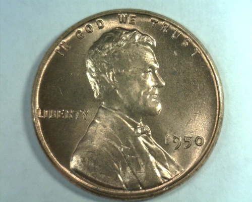 1950 LINCOLN CENT PENNY CHOICE / GEM UNCIRCULATED RED CH /GEM UNC. RD 99c SHIP