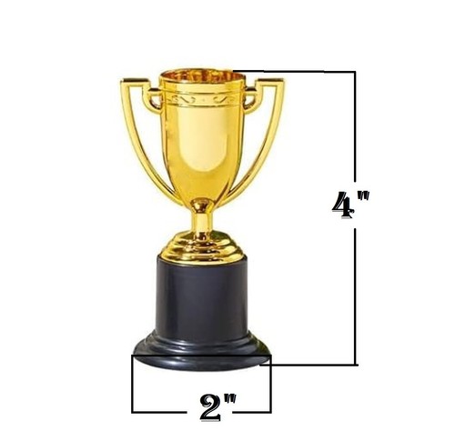 Kleine goldene Trophäen - 12 Stück. (4") Kunststoff. Bulk Mini Trophy Cups. - Bild 4 von 5