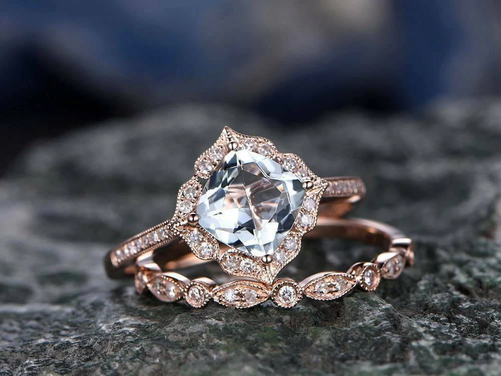 Aquamarine bridal best sale set