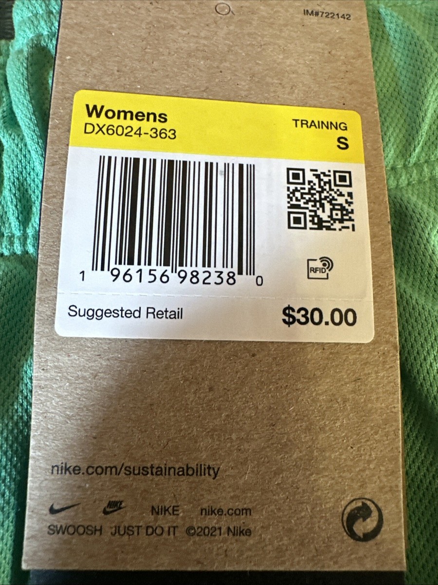 Women's Nike Swoosh DX6024-363 Lime Green Dri-Fit Loose Fit Shorts