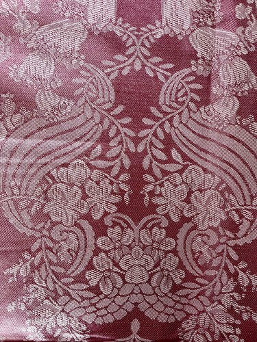 Cottage Damask Balloon Valance Rose 68” X 15” Victorian Style #b10 - Picture 3 of 7