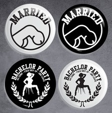 JGA Buttons Large 59mm or 38mm Bachelor Party Married Bachelor Party