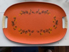Vintage Mid Century Yanmar Art Japan DecorativeTray Strawberries, Orange, Red