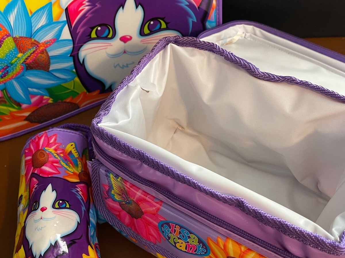 RARE 4pc Lisa Frank Sunflower Kittens Insulated 2pc Lunch Bag