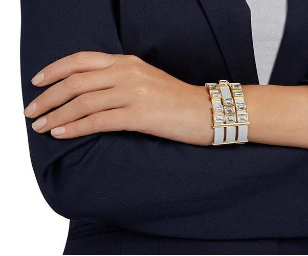 Pulsera Swarovski 5197106 Envolvente de Cuero Cristales Transparentes ¡NUEVA! ¡SIN CAJA! #RARO Foto 2 de 2