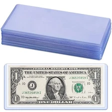 15Pack Hard Plastic Clear Money Holder Bill Money Top-Load Sleeves Display free